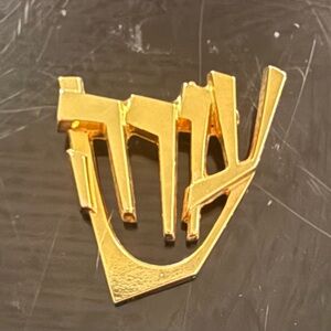Jewish Hebrew M. Katz 88 - 89 Israel Gold Tone Brooch Pin Jerusalem Judaism